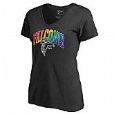 Women's Atlanta Falcons NFL Pro Line by Fanatics Branded Black Plus Sizes Pride T-Shirt,baseball caps,new era cap wholesale,wholesale hats